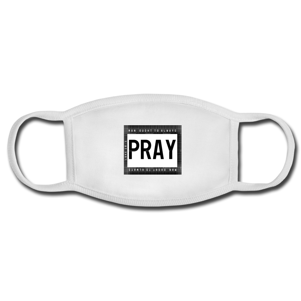 "Ought to Pray" Adult Face Mask - white/white